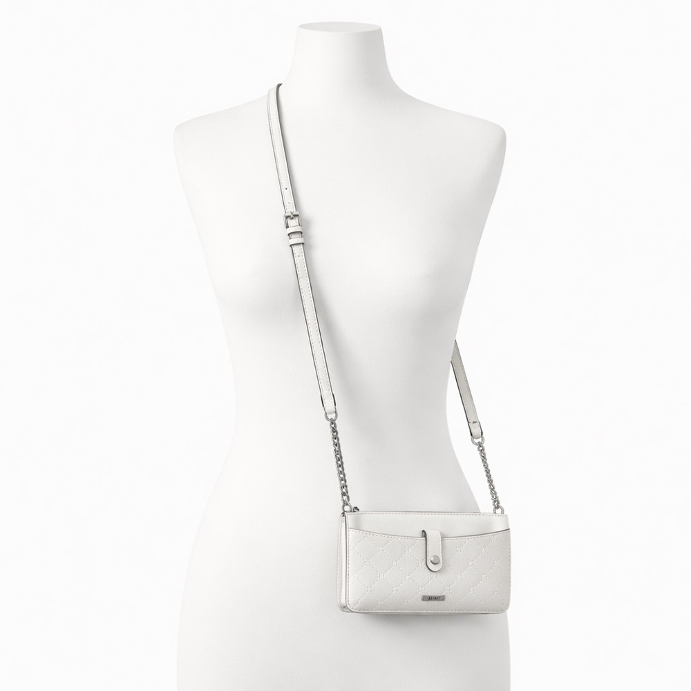 Nine West‎ Women’s White Quilted Crossbody Wallet Clutch Bag